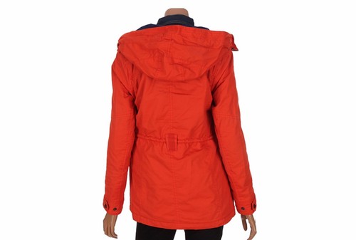 TBJ Mens Casual Semi Long Hooded Zip Up Jacket Jumper Orange Size M NWT - Picture 5 of 9