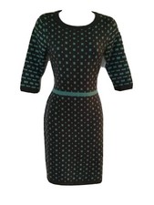 BEAUTIFUL GRAY PRINT SWEATER DRESS~3/4 SLEEVE~LADIES SZ:S