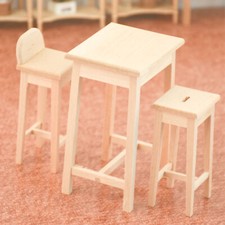 1:12 Scale Dollhouse Miniatures Mini High Table Stool Furniture Unpainted Bar