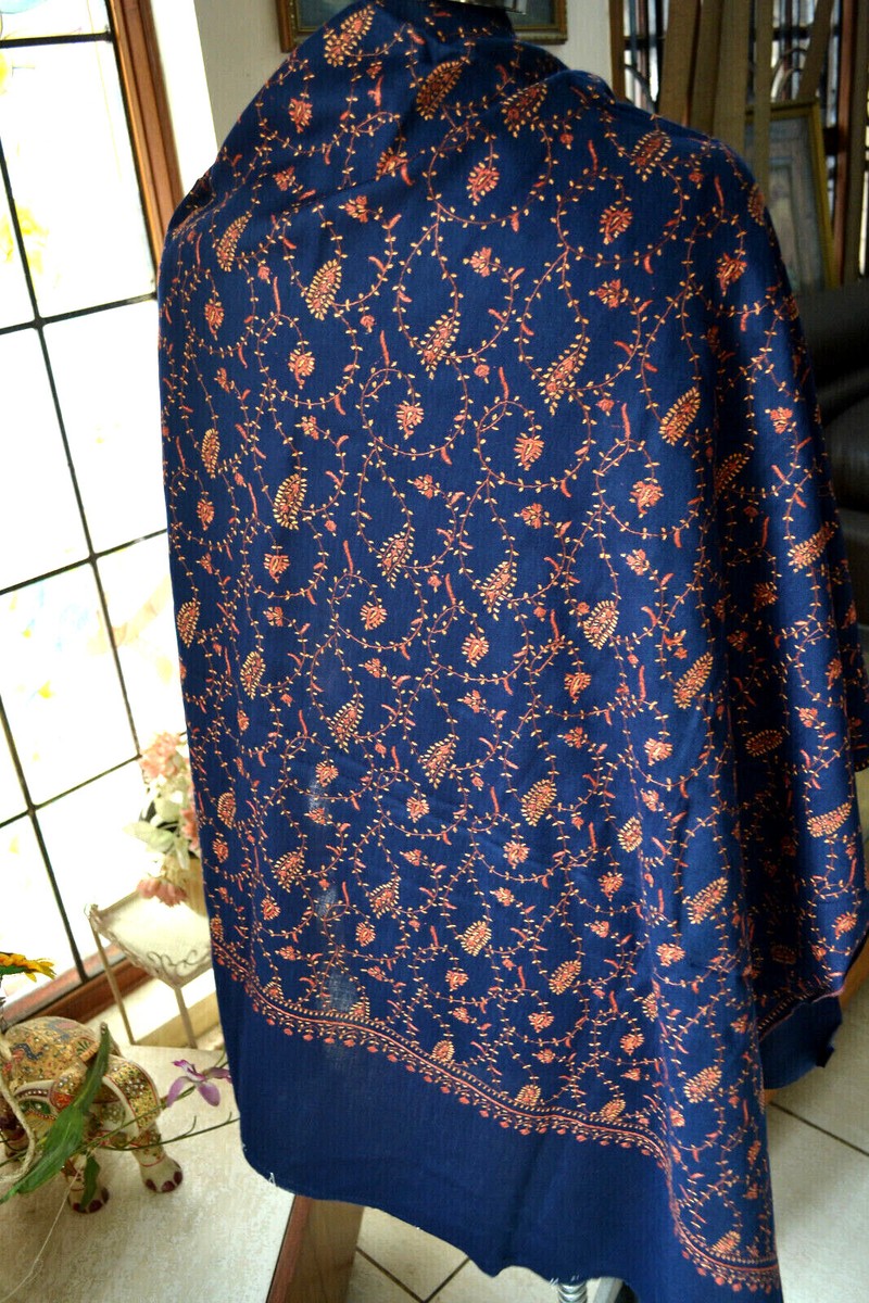 Kashmiri Shawls カシミヤショール ネイビー 新作人気 Kashmiri Shawls ネイビー カシミヤショール 小物 - 小物