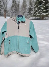 North Face Size Large 14 Jacket Girls Mint Aqua Color Fleece Light Youth