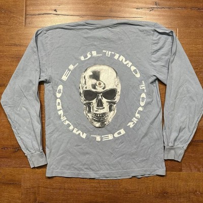 Bad Bunny El Ultimo Tour Del Mundo Shirt Mens S Blue Long Sleeve Skull Y2K Sk8