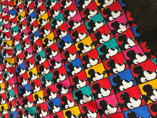 DISNEY MICKEY MOUSE FABRIC REMNANT 1 1/3 YD Unknown Fabric Content 54" WIDE