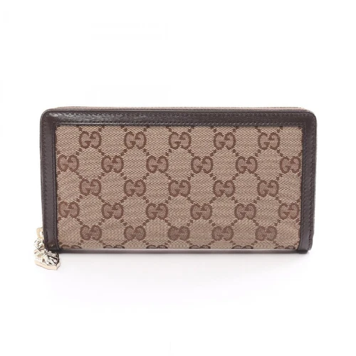 Portefeuille long rond cassé en toile marque Gucci Luce Gg Supreme pour femme