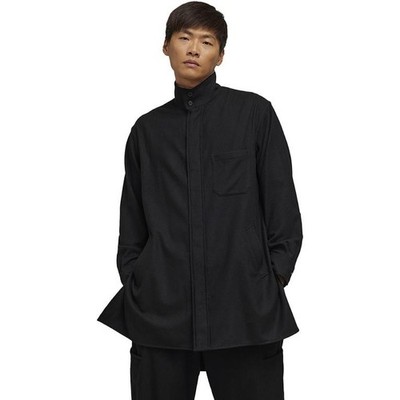 Adidas Y-3 Yohji Yamamoto Wool Flannel Overshirt Jacket Black Men's Size L Mint