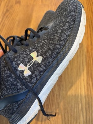 Under Armour Charged Impulse Knit Black White Low Top Running Shoes 2022