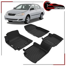 For 03-08 Toyota Corolla 4dr 3d Molded Tpe Floor Mats Liner All Season Protector