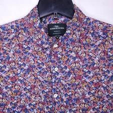 Rodd and Gunn Shirt Mens Medium Floral Colorful Sports Fit Italy
