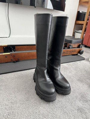 GIA BORGHINI X PERNILLE TEISBAEK PERNI 07 COMBAT BOOTS, Black