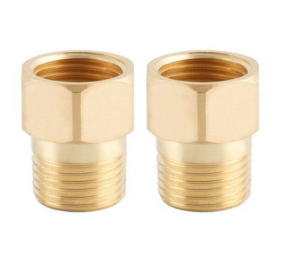 Ousun 2-Pack Brass Pipe Fitting 1/2'' NPT Female X 1/2'' NPT Male Reducer Adapt...