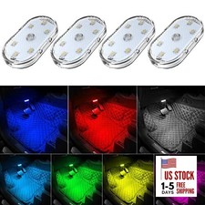 4Pcs Car LED Lights Interior Wireless Interior Car Lights with 6 7 Colors