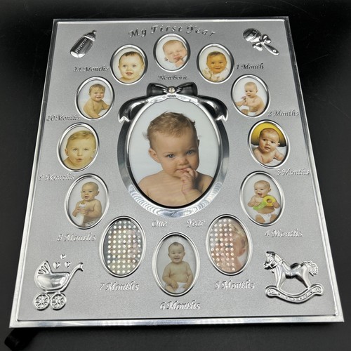 Babys First Year Picture Frame 0-12 Month Baby One Size Silver Frame