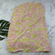 Springmaid Vintage 70s Double Size Fitted Bed Sheet Pink Green Floral Bedding