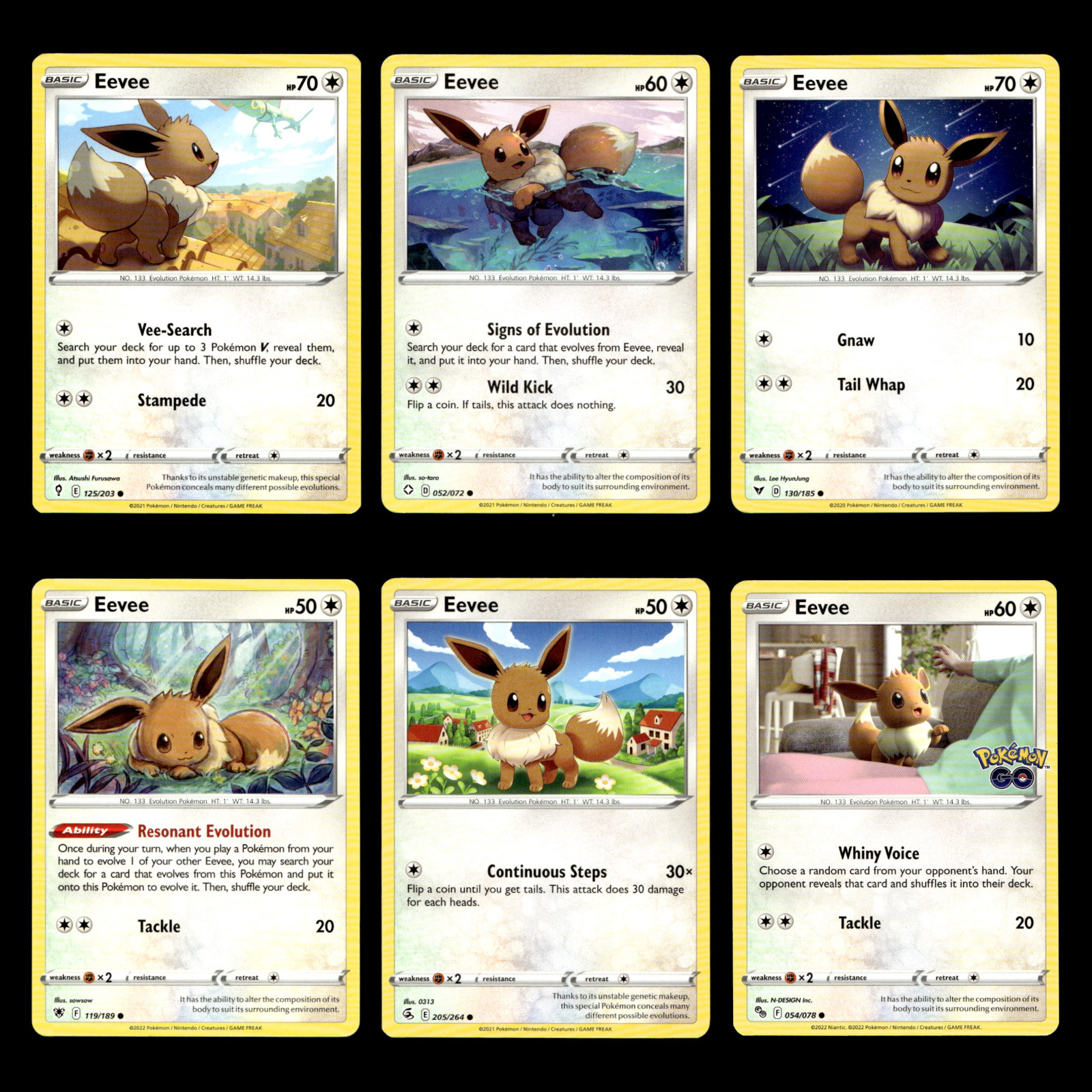 Eevee 125 Sword Shield Evolving Skies Pokemon Cards Collection Set TCG