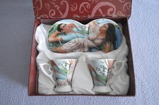 Arte en Casa Cubano Twin Espresso Cups & Combined Saucer - Jorge Arche - Boxed