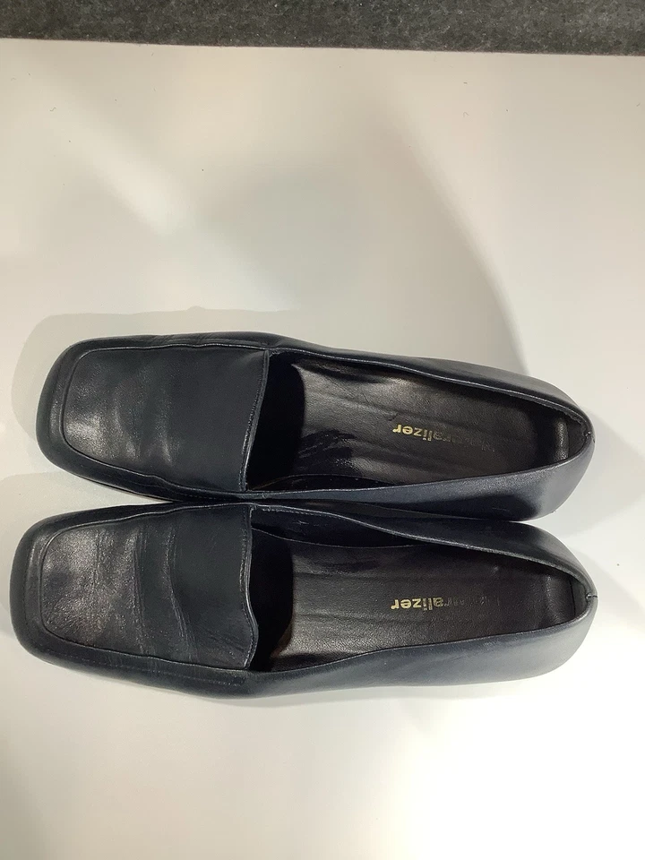 Naturalizer Shoes Womens 8.5M Loafers Navy Leather Slip On Casual Block - Image 3 of 4