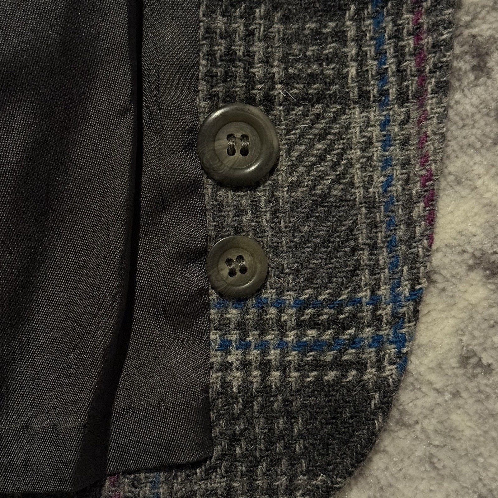 Pendleton Wool Plaid Blazer Jacket Gray Blue Purp… - image 4