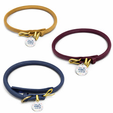 Genuine Leather Dog Collar 17-19  QR ID Tag Metal Buckle Durable Pet Collar