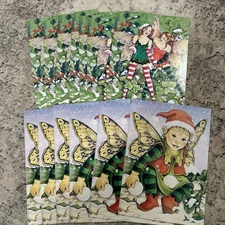 Christmas Fairy Elf Sprite Tree-Free Greeting Cards Set Of 13 NO Envelopes