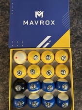 Mavrox Billiard Balls Set of 16 - Premium Polyester Resin Billiards