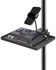 Mic Stand Tray With Gooseneck Phone Holder 10.6 x 7.8 Inch Clamp On Shelf