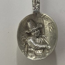 Old Windmill/ Folk Scene Silver  835 Vintage Souvenir  Spoon Collectible