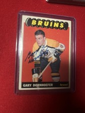 1965-66 Gary Dornhoefer Autograph Hockey Card Boston Bruins