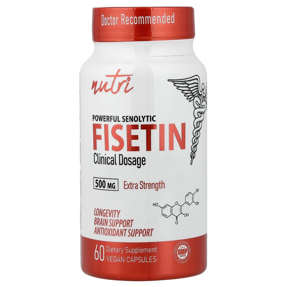 Powerful Senolytic Fisetin, 500 mg, 60 Vegan Capsules