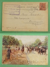 DR WHO 1904 FRANCE PARIS HOTEL CANCEL ST SCENE POSCARD TO BELGIUM R20939