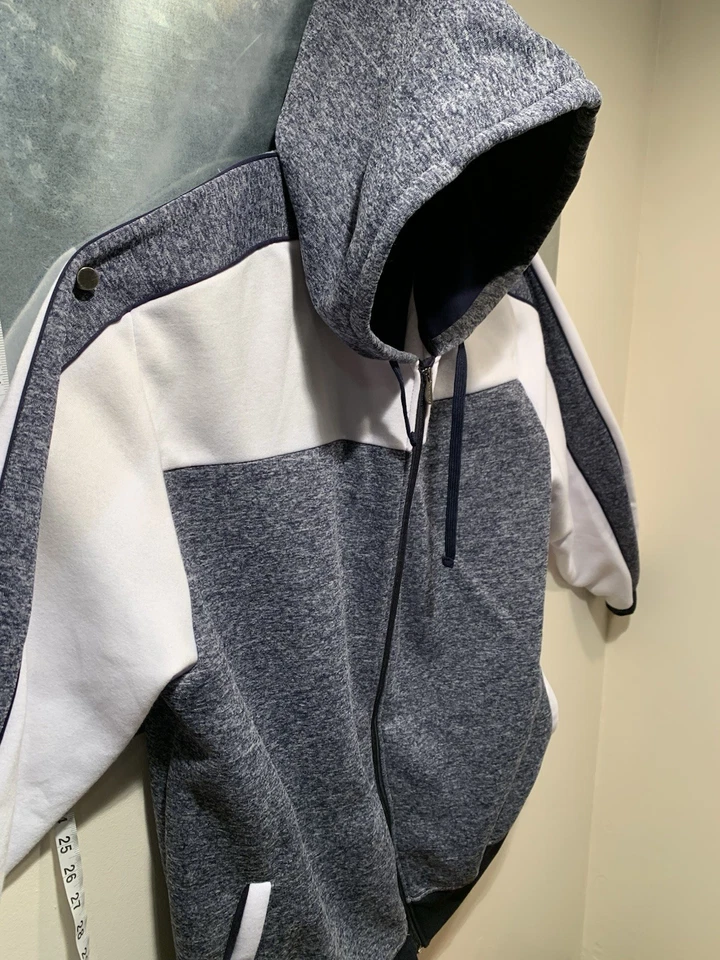 4XL New WT NORTH POLE Marl Navy/White/Navy Hooded Full Zip Fleece MSRP $42.00 - Image 4 of 4