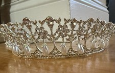 Princess Tiara, Costume Jewelry, Silver/Pearl, Adult Size