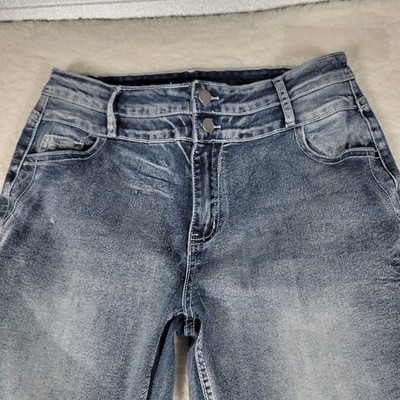 Unbranded Western Bootcut Jeans Womens XXL Blue High Rise Embroidered Pockets