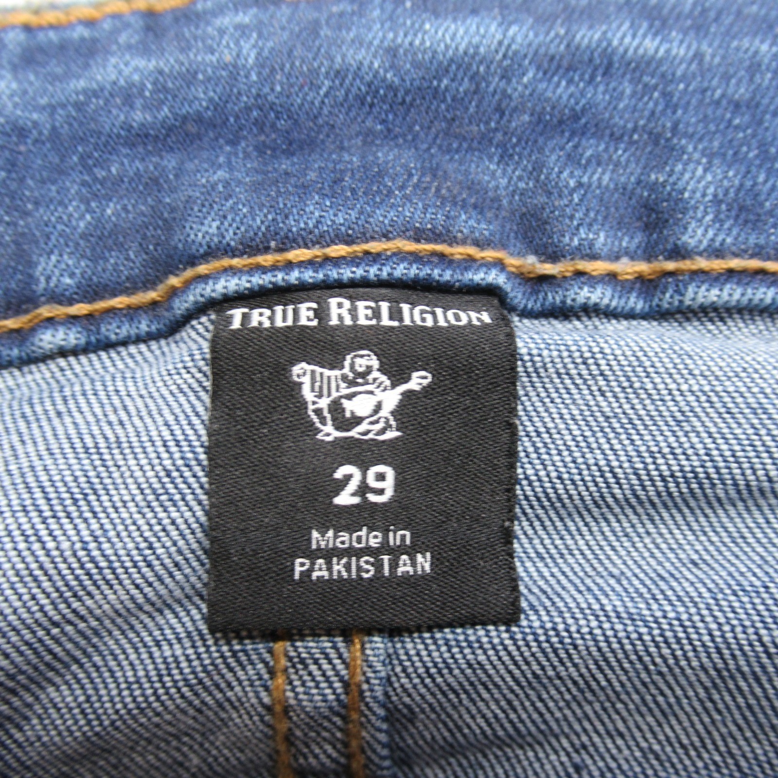 True Religion Stella Jeans Women 29x27 Medium Wash Denim Mid Rise Skinny Raw Hem thumbnail 3