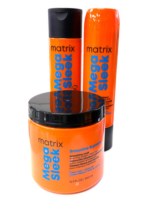 3x THREE MATRIX MEGA SLEEK SHAMPOO CONDITIONER SMOOTHIE SURPREME SMOOTHING MASK