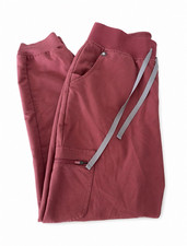 FIGS Technical Collection Burgundy Scrub Pants Size M Knit Polyester Solid