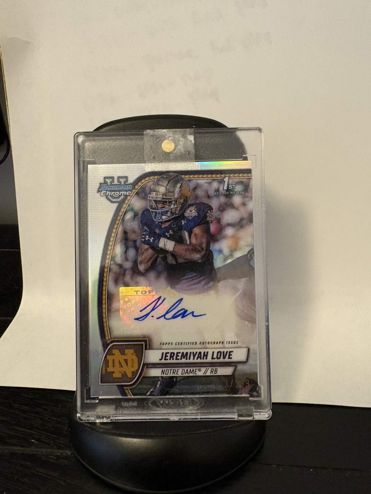 2024 Bowman University Chrome Jeremiyah Love 1st Refractor Auto /299 , RC, 🍀 🔥