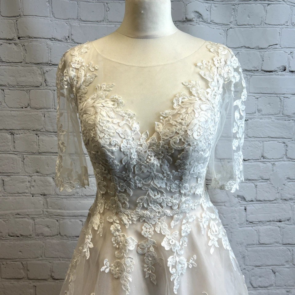 WED2B Viva Bride Libby Soft Short Blush Pink Wedding Dress Tea Length RRP £429 8 - Image 4 of 4