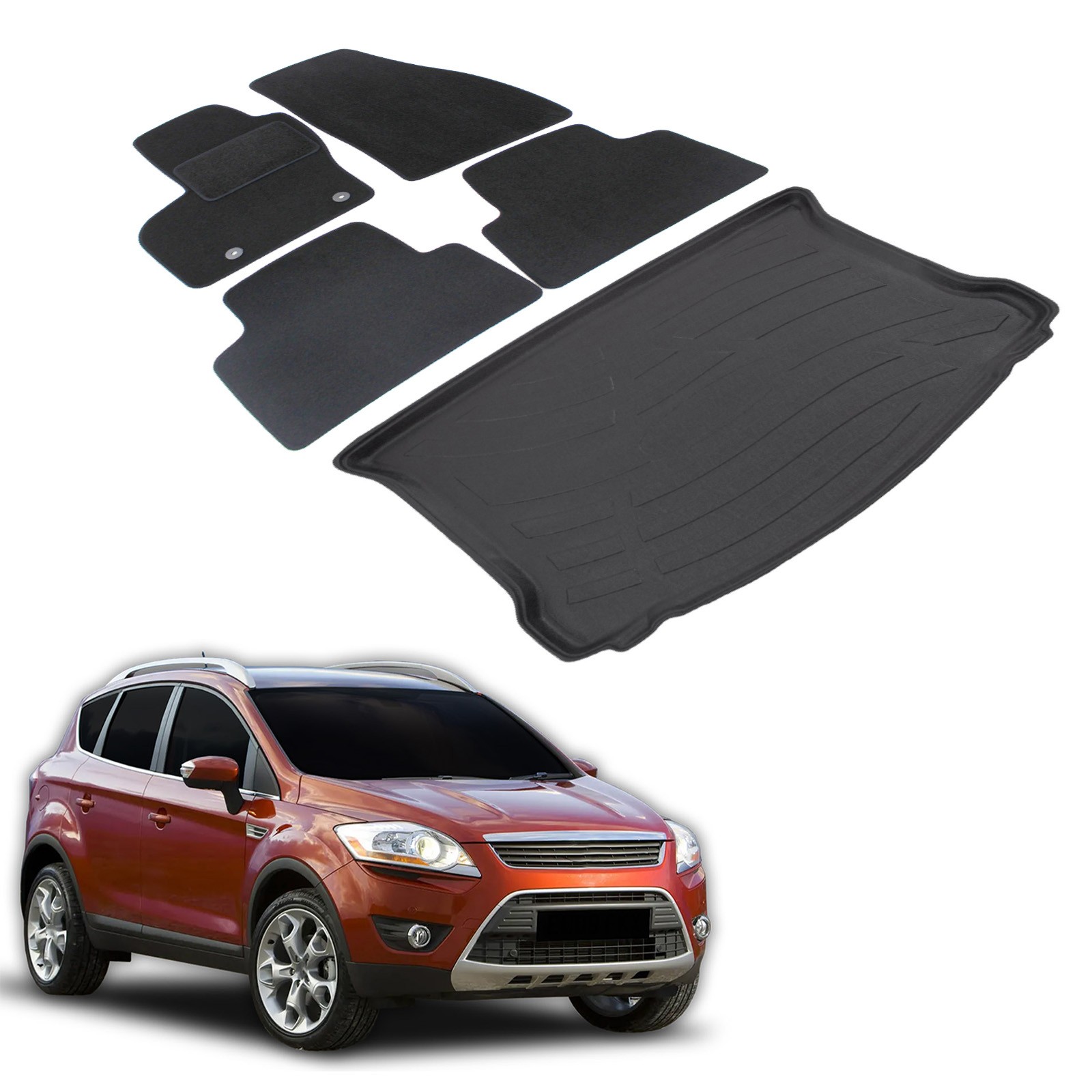 Tapis de coffre et sol Ford Kuga 2008-2012 pour sorties nature et transport de chien