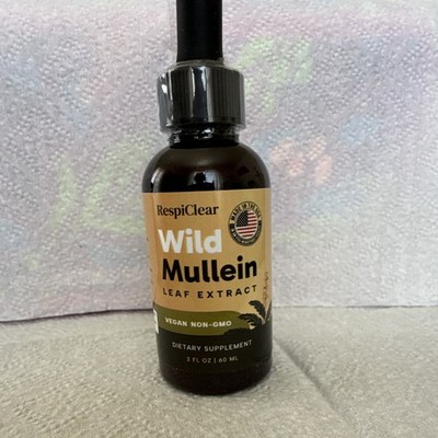 RespiClear Mullein Leaf Extract Respiratory Health Vegan Non-GMO Drops 2 fl oz