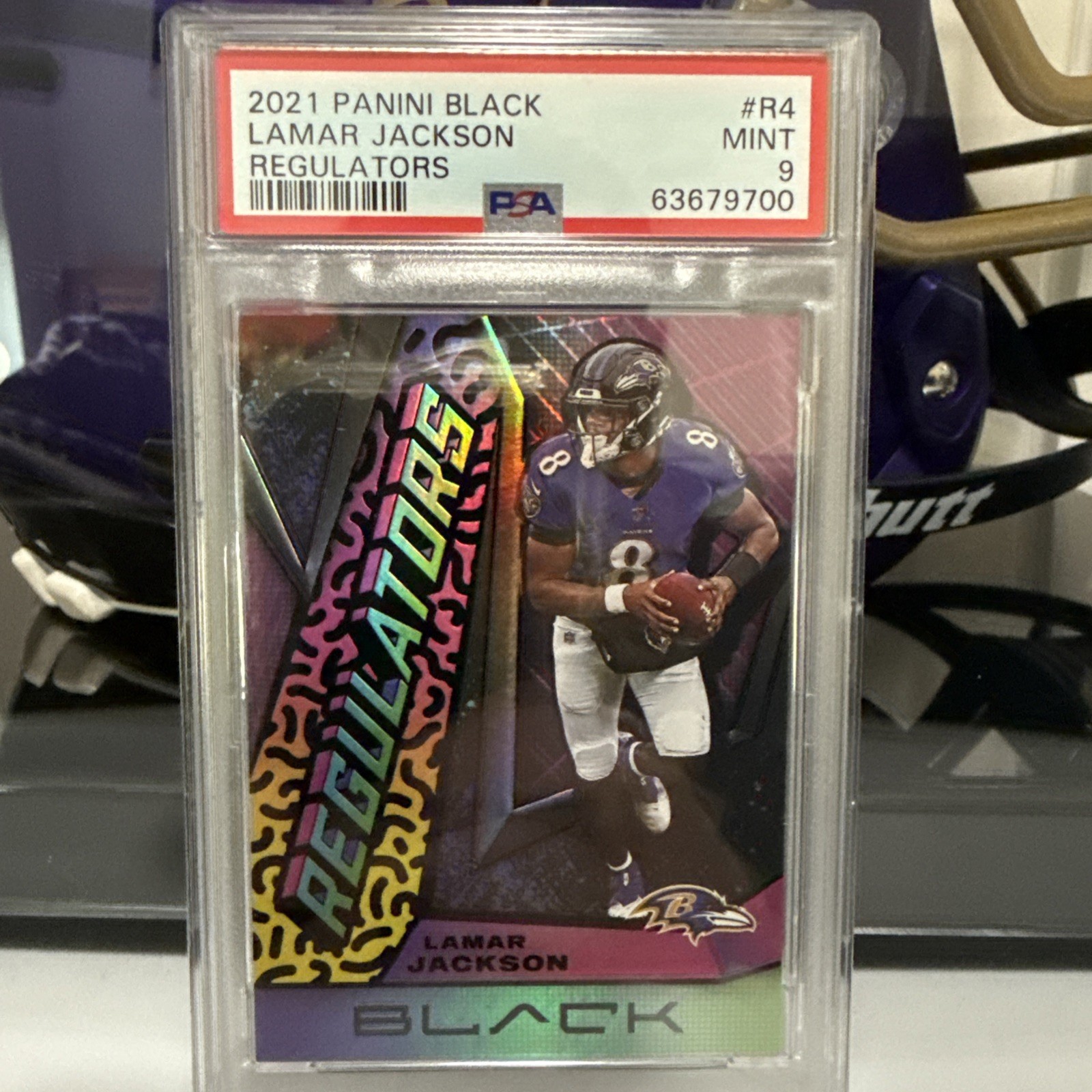 2021 Panini Black Regulators #R4 Lamar Jackson PSA 9 Ravens MVP