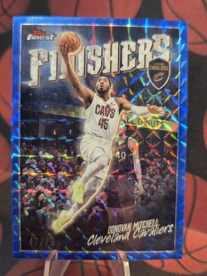 2025-26 Topps Finest - Finishers Donovan Mitchell #FI-7 Blue Geometric Refractor