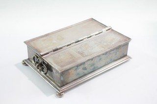 Antique Vintage Silver Plate Box Desk Tidy w/ Compartments 3203g