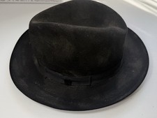 Royal Stetson Black Fur Felt Hat Size 7 3/8 59 USA Dirty