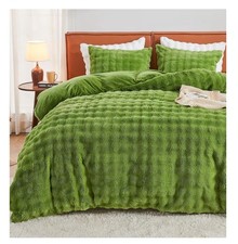 EMME Faux Fur Duvet Cover King Size, 3 Pieces Ultra Soft Fluffy Comforter Cover