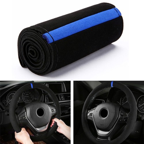 Useful Steering Wheel Cover 38cm Anti-Slip Black+Blue Parts Replacement - Picture 7 of 12