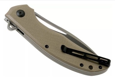 CIVIVI Drop Point Pocketknife G10 Plain Edge Manual Beige 1-Blade