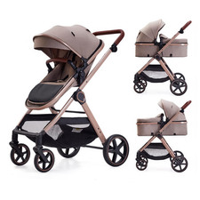 Convertible 2-in-1 Baby Stroller for Newborns to Toddlers (Beige)