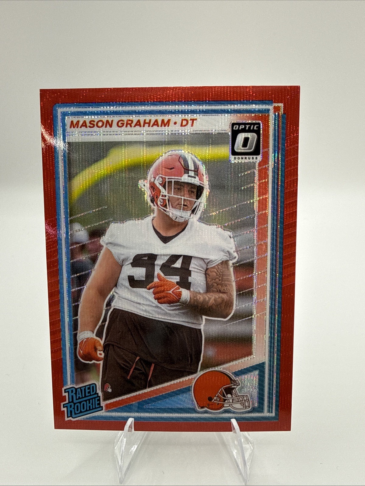 2025 Donruss - Rated Rookie Mason Graham #340 Optic Preview Red Wave (RC)