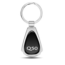 Infiniti Q50 Black Dome Chrome Metal Teardrop Key Chain