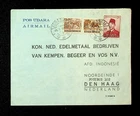 Indonesië luchtpostenvelop met langebalkstempel SURABAJA 7 naar Den Haag